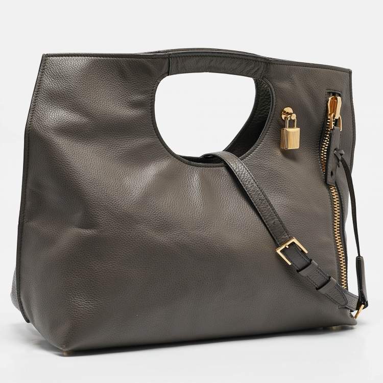 Pre Owned Tom Ford Grey Leather Alix Shoulder Bag