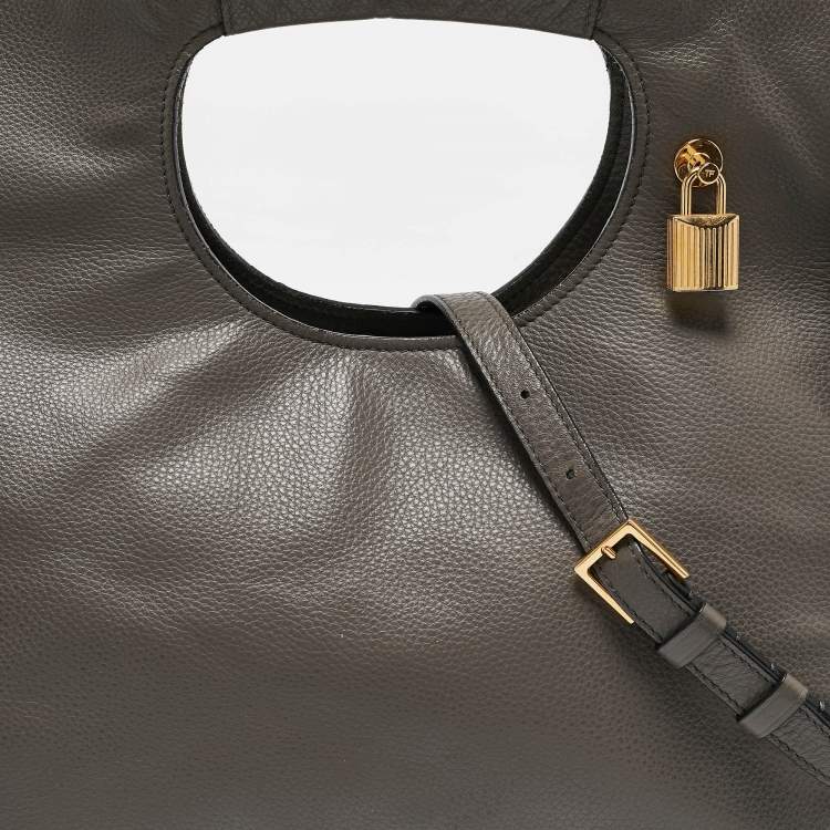 Pre Owned Tom Ford Grey Leather Alix Shoulder Bag