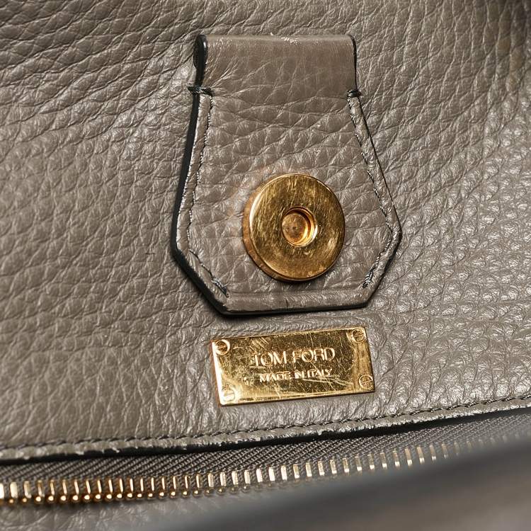 Pre Owned Tom Ford Grey Leather Alix Shoulder Bag