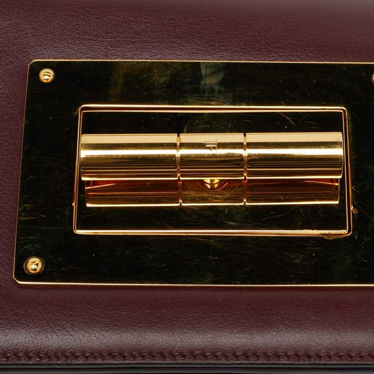 Pre Owned Tom Ford Burgundy Leather Small Natalia Crossbody Bag