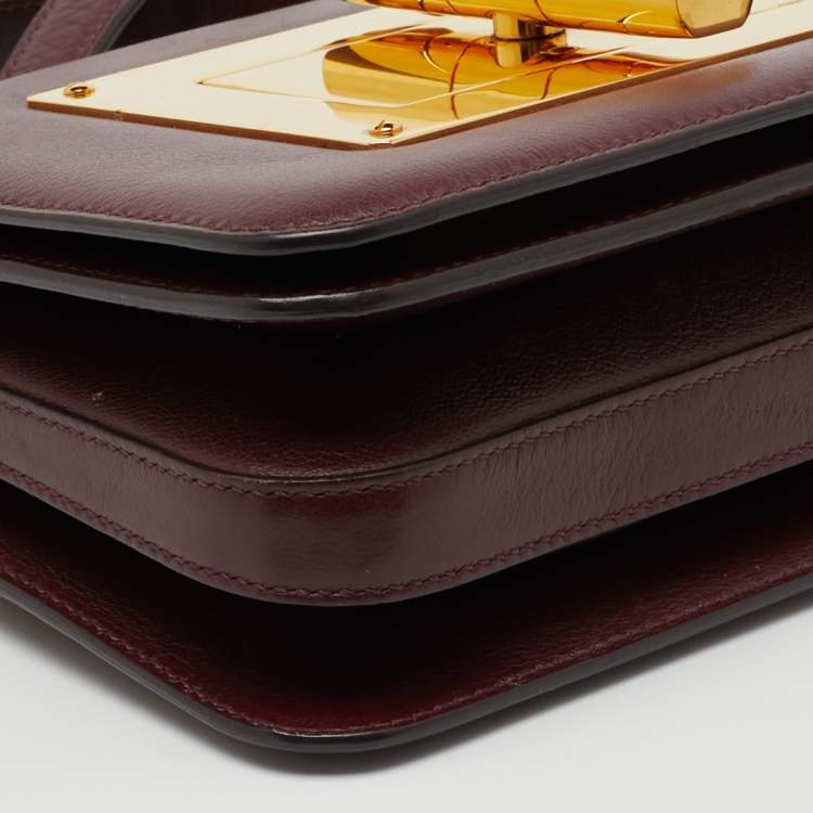 Pre Owned Tom Ford Burgundy Leather Small Natalia Crossbody Bag