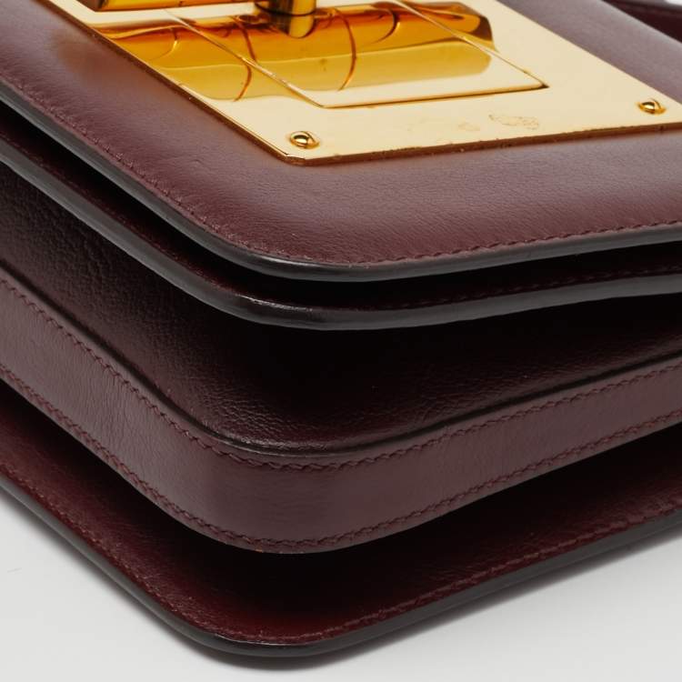 Pre Owned Tom Ford Burgundy Leather Small Natalia Crossbody Bag