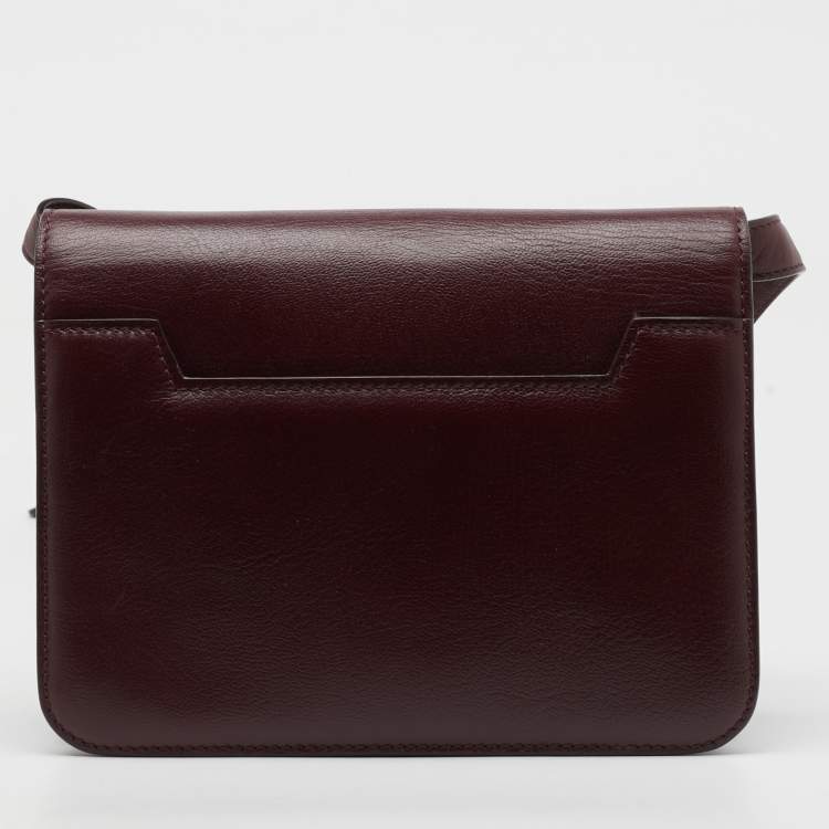 Pre Owned Tom Ford Burgundy Leather Small Natalia Crossbody Bag