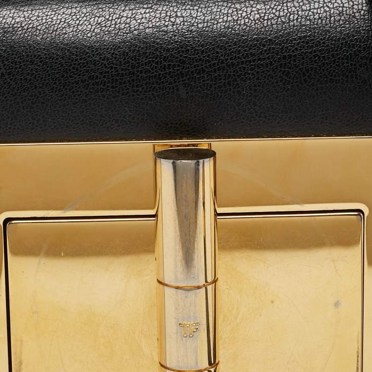 Pre Owned Tom Ford Black Leather Small Natalia Crossbody Bag