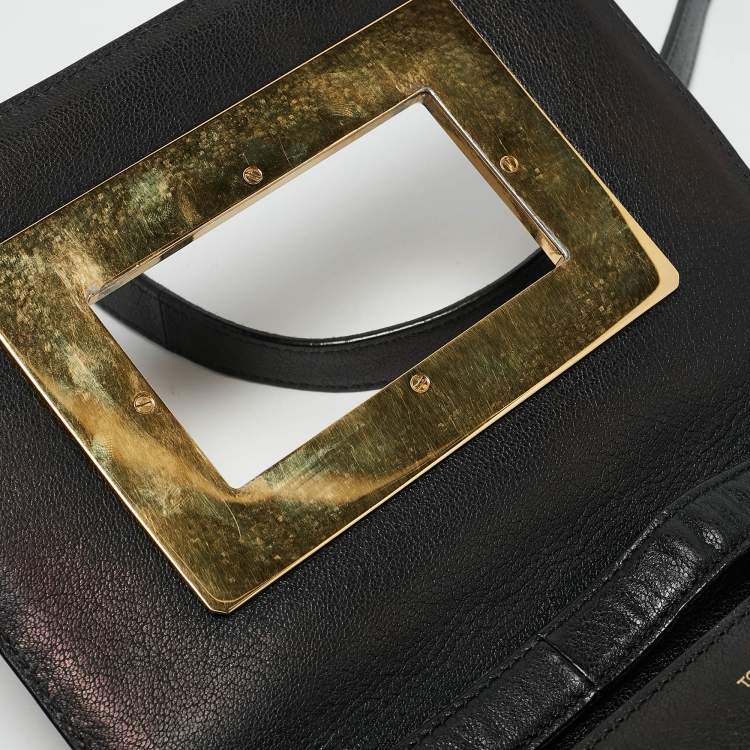 Pre Owned Tom Ford Black Leather Small Natalia Crossbody Bag