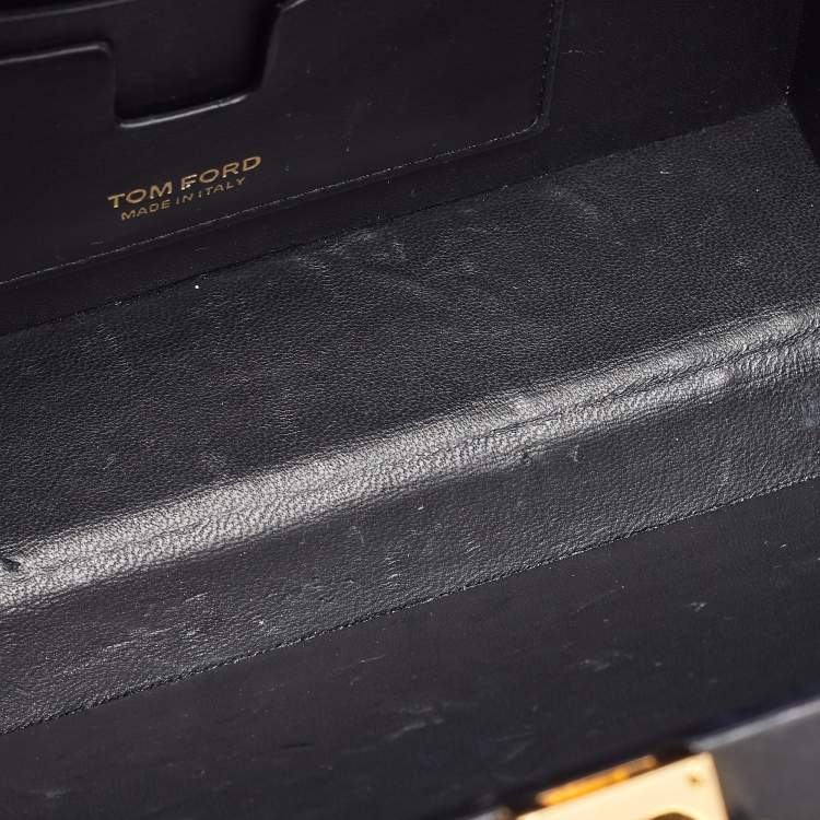 Pre Owned Tom Ford Black Leather Box Shoulder Bag