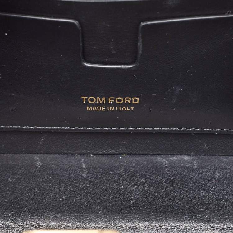 Pre Owned Tom Ford Black Leather Box Shoulder Bag
