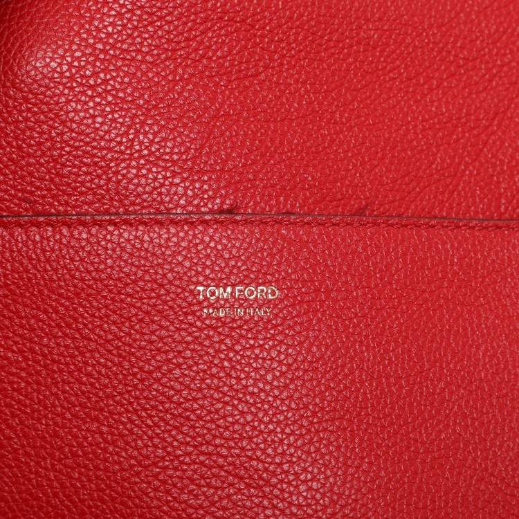 Pre Owned Tom Ford Red Leather Jennifer Shoulder Bag