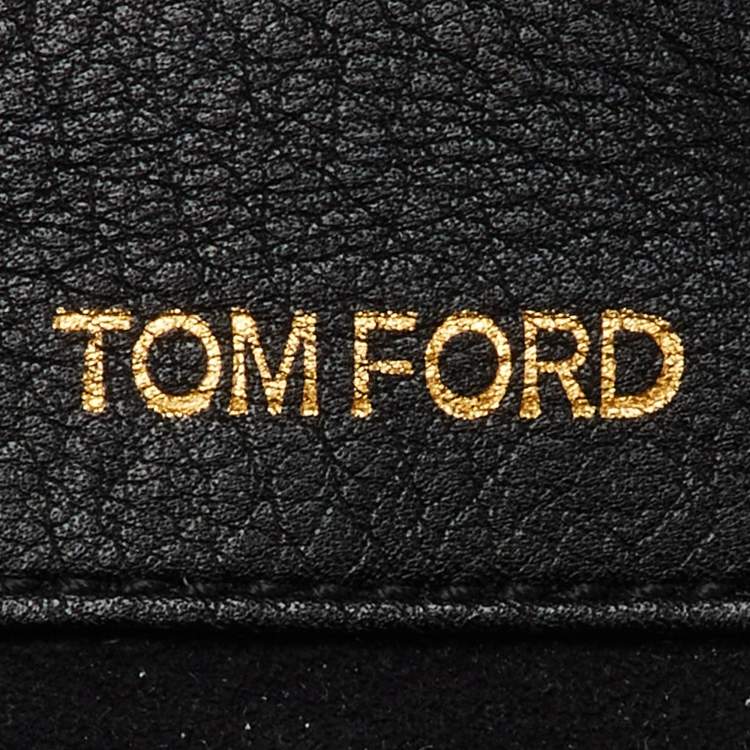 Pre Owned Tom Ford Black Leather Zip Around Shoulder Bag
