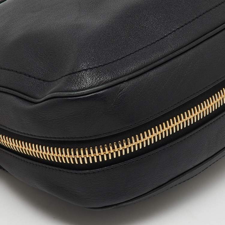 Pre Owned Tom Ford Black Leather Zip Around Shoulder Bag