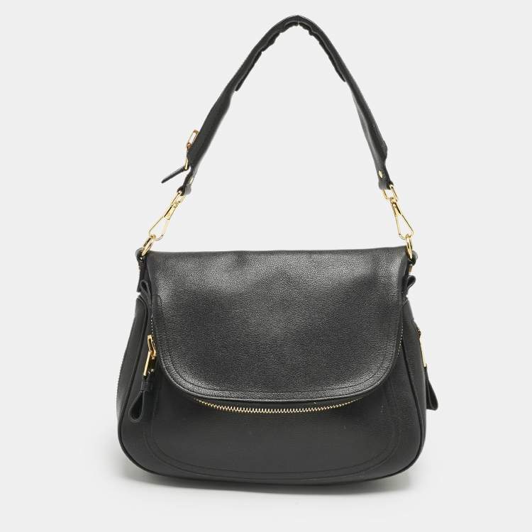 Pre Owned Tom Ford Black Leather Jennifer Shoulder Bag