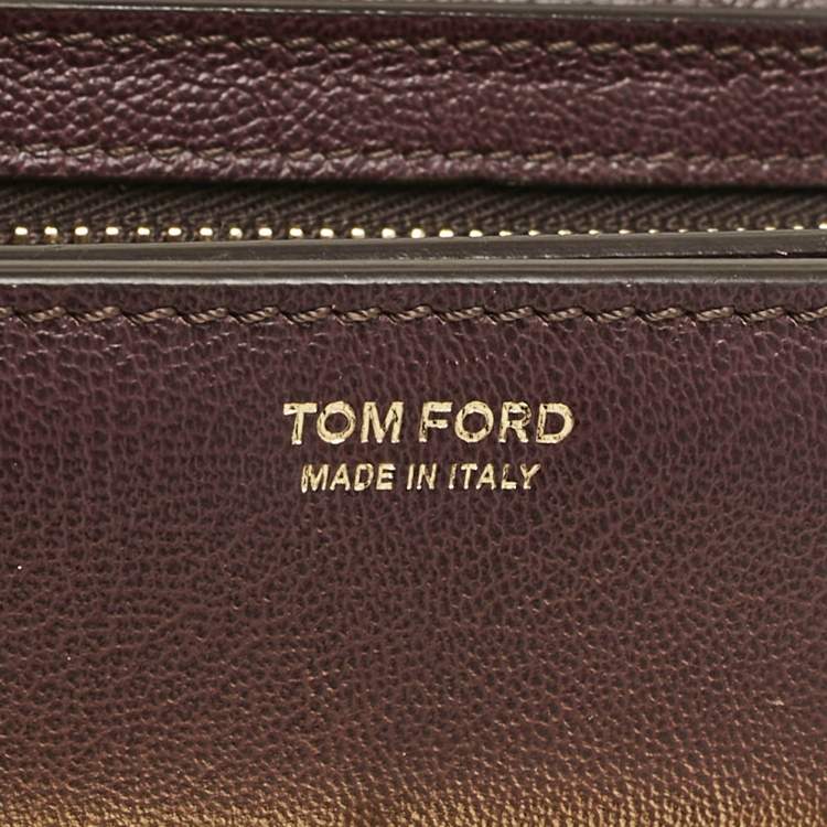 Pre Owned Tom Ford Burgundy Leather Small Natalia Crossbody Bag
