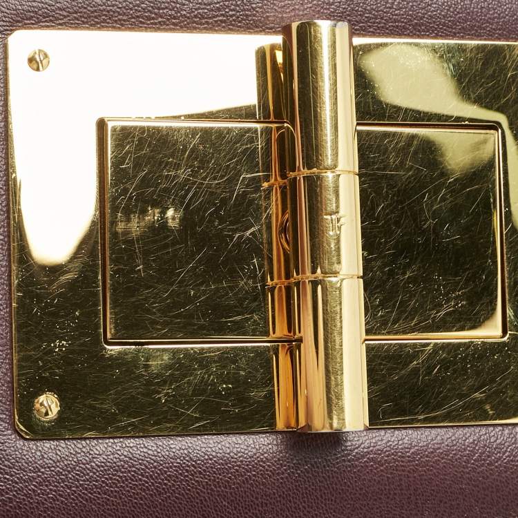 Pre Owned Tom Ford Burgundy Leather Small Natalia Crossbody Bag