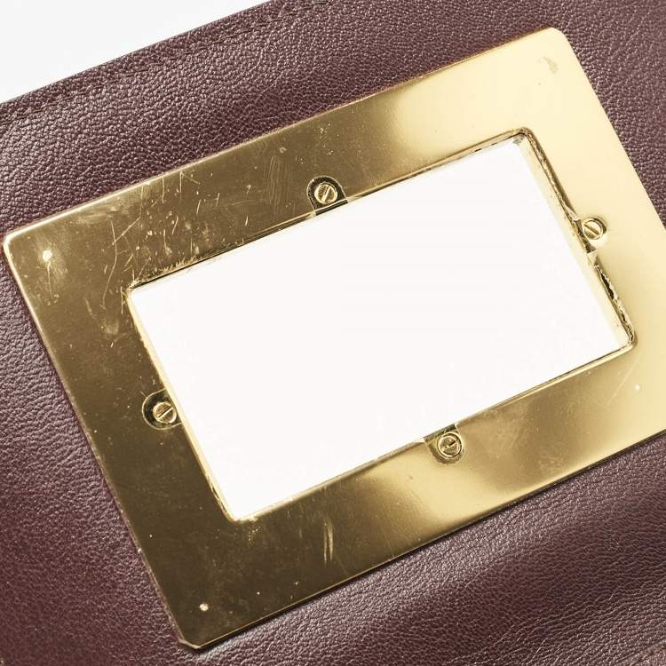 Pre Owned Tom Ford Burgundy Leather Small Natalia Crossbody Bag