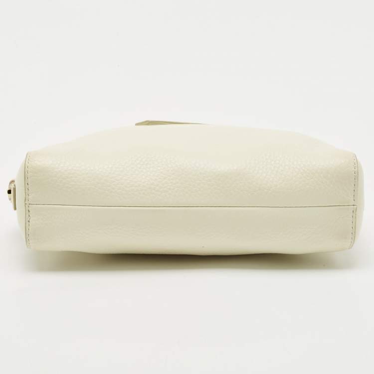 Pre Owned Tom Ford Off White Leather Wristlet Pouch
