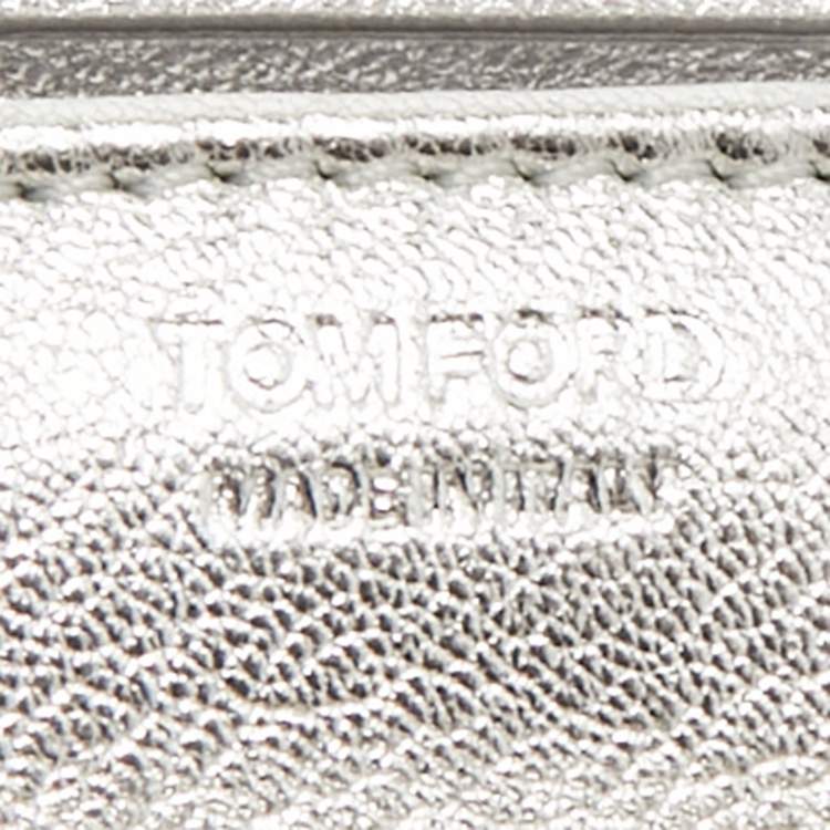 Pre Owned Tom Ford Silver Leather Mini Natalia Crossbody Bag