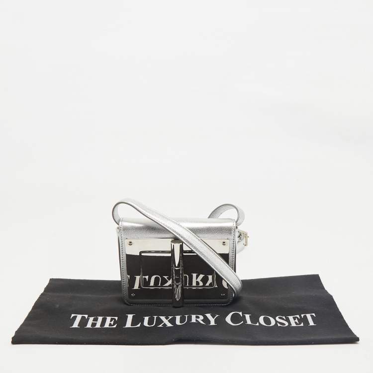 Pre Owned Tom Ford Silver Leather Mini Natalia Crossbody Bag