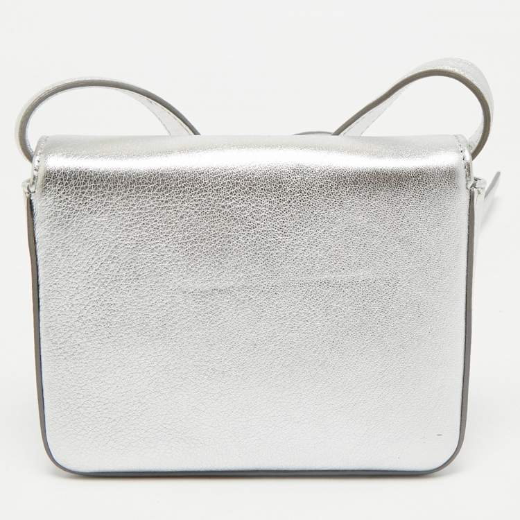 Pre Owned Tom Ford Silver Leather Mini Natalia Crossbody Bag