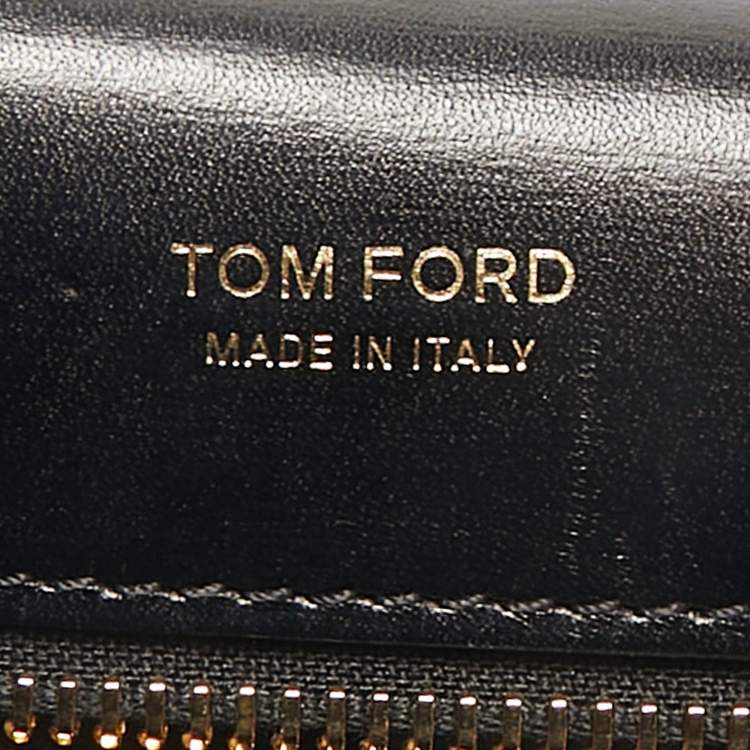 Pre Owned Tom Ford Black Leather Palmellato Triple Chain Shoulder Bag