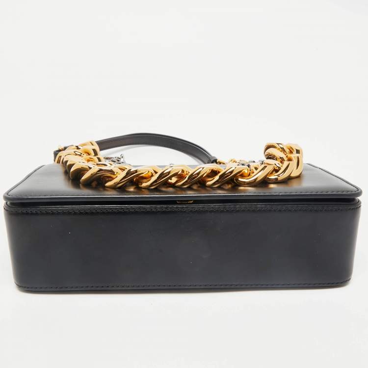 Pre Owned Tom Ford Black Leather Palmellato Triple Chain Shoulder Bag