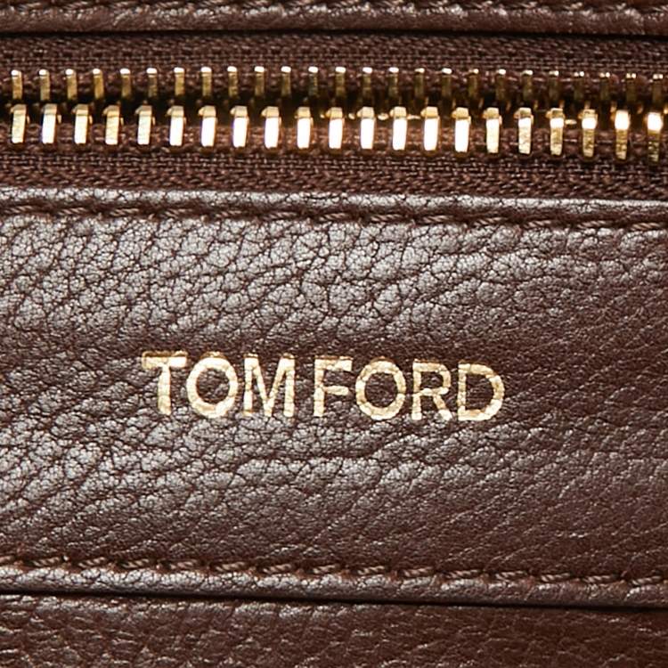 Pre Owned Tom Ford Two Tone Brown Suede Tote