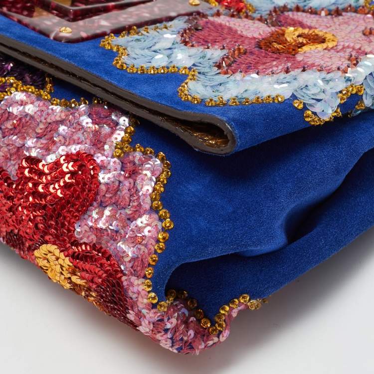 Pre Owned Tom Ford Multicolor Sequin and Suede Natalia Convertible Clutch