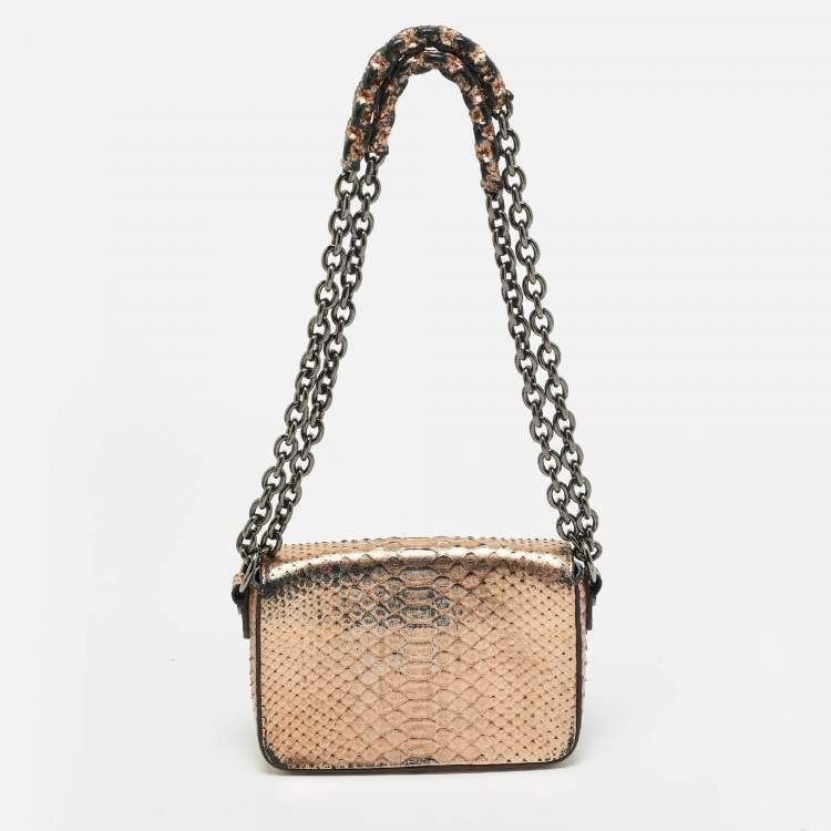 Pre Owned Tom Ford Bronze Python Natalia Chain Shoulder Bag