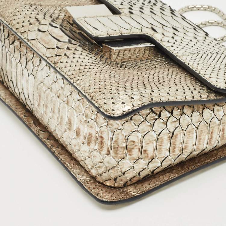 Pre Owned Tom Ford Silver Python Medium Sienna Shoulder Bag