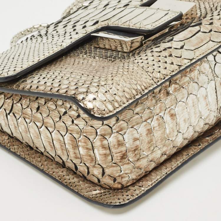 Pre Owned Tom Ford Silver Python Medium Sienna Shoulder Bag