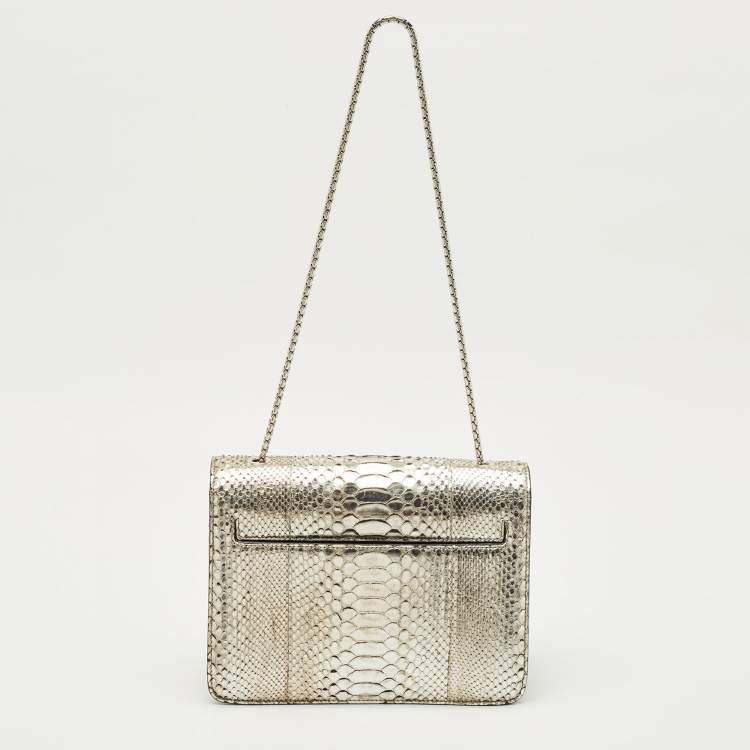 Pre Owned Tom Ford Silver Python Medium Sienna Shoulder Bag