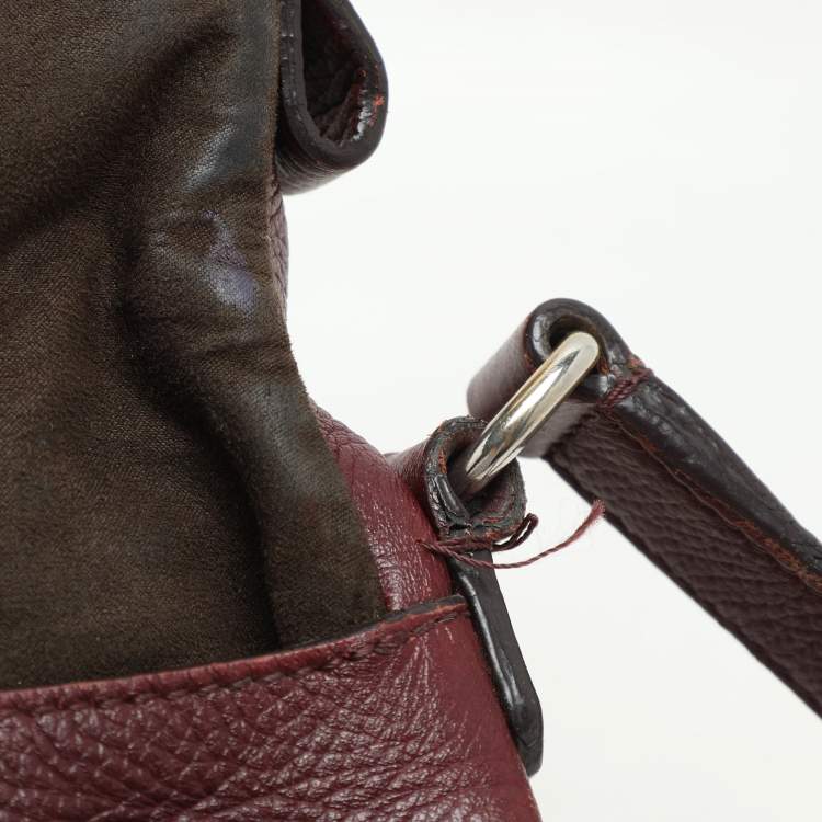 Pre Owned Tom Ford Dark Red Leather Mini Jennifer Crossbody Bag
