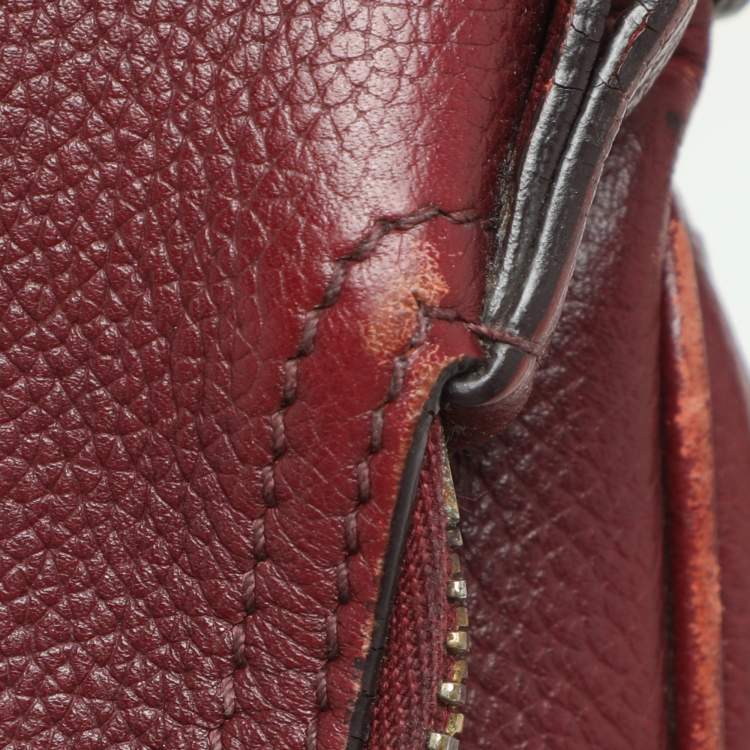 Pre Owned Tom Ford Dark Red Leather Mini Jennifer Crossbody Bag