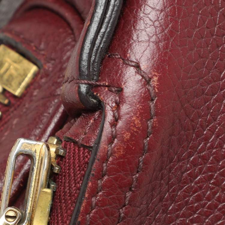 Pre Owned Tom Ford Dark Red Leather Mini Jennifer Crossbody Bag