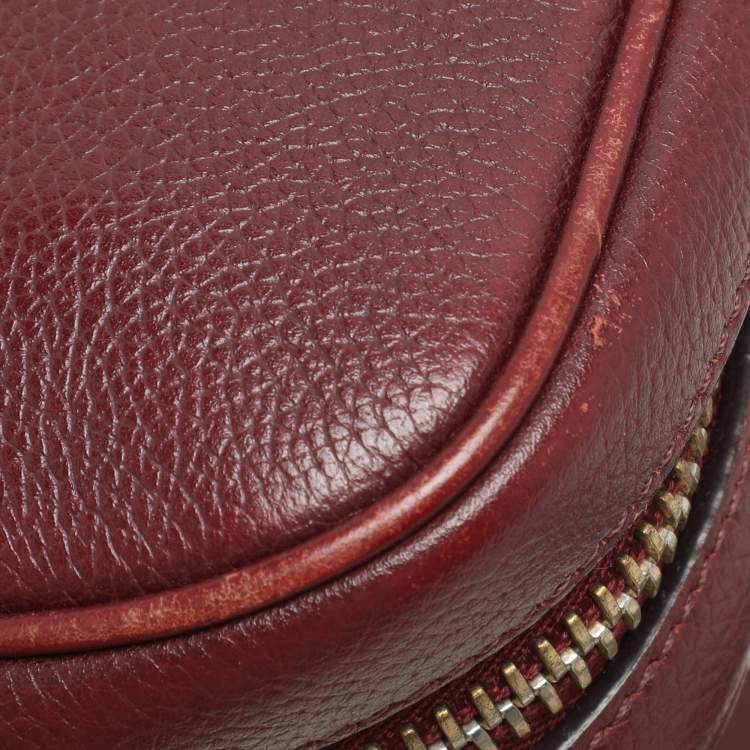 Pre Owned Tom Ford Dark Red Leather Mini Jennifer Crossbody Bag