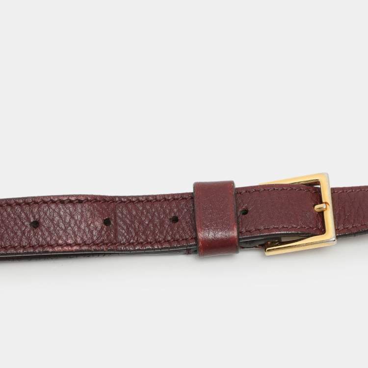 Pre Owned Tom Ford Dark Red Leather Mini Jennifer Crossbody Bag