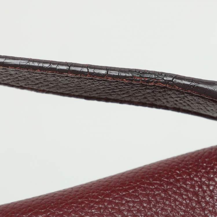 Pre Owned Tom Ford Dark Red Leather Mini Jennifer Crossbody Bag