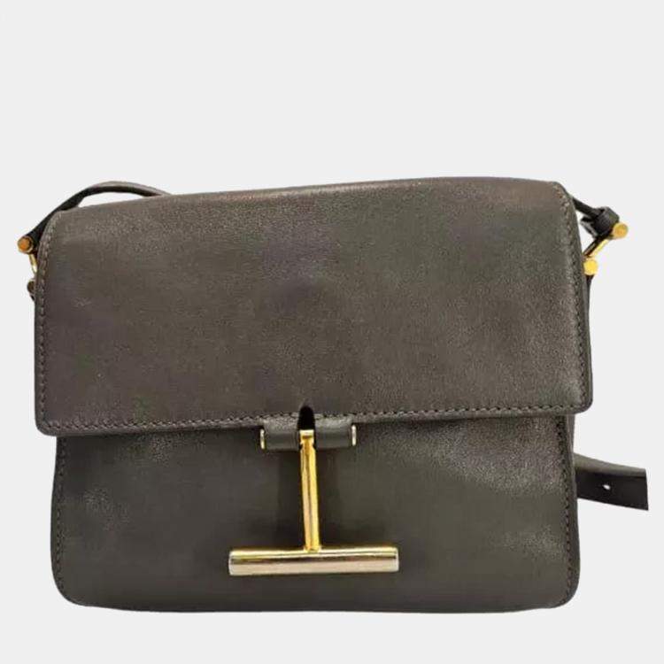 Pre Owned Tom Ford Tara Mini Black Leather Crossbody Bag