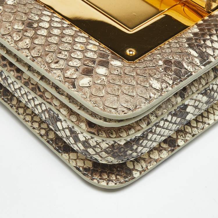 Pre Owned Tom Ford Beige Python Small Natalia Crossbody Bag