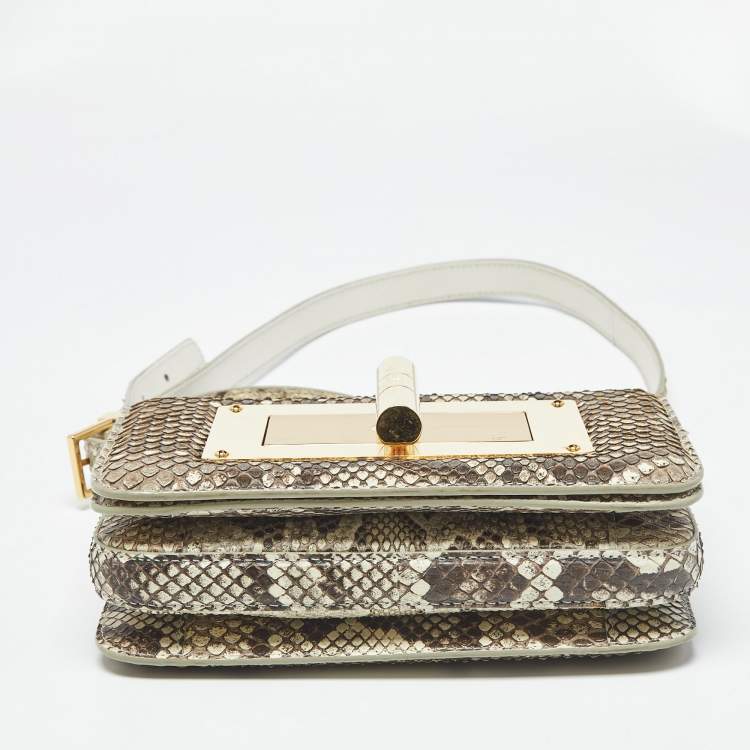 Pre Owned Tom Ford Beige Python Small Natalia Crossbody Bag