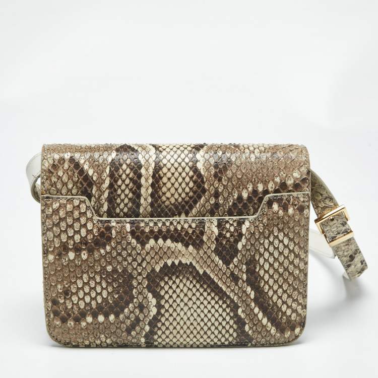Pre Owned Tom Ford Beige Python Small Natalia Crossbody Bag