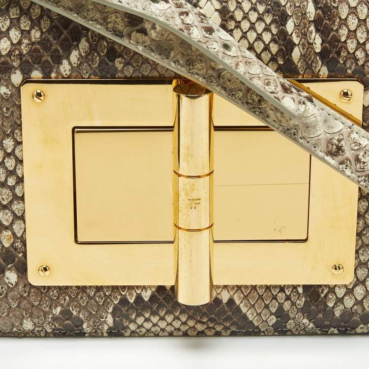 Pre Owned Tom Ford Beige Python Small Natalia Crossbody Bag