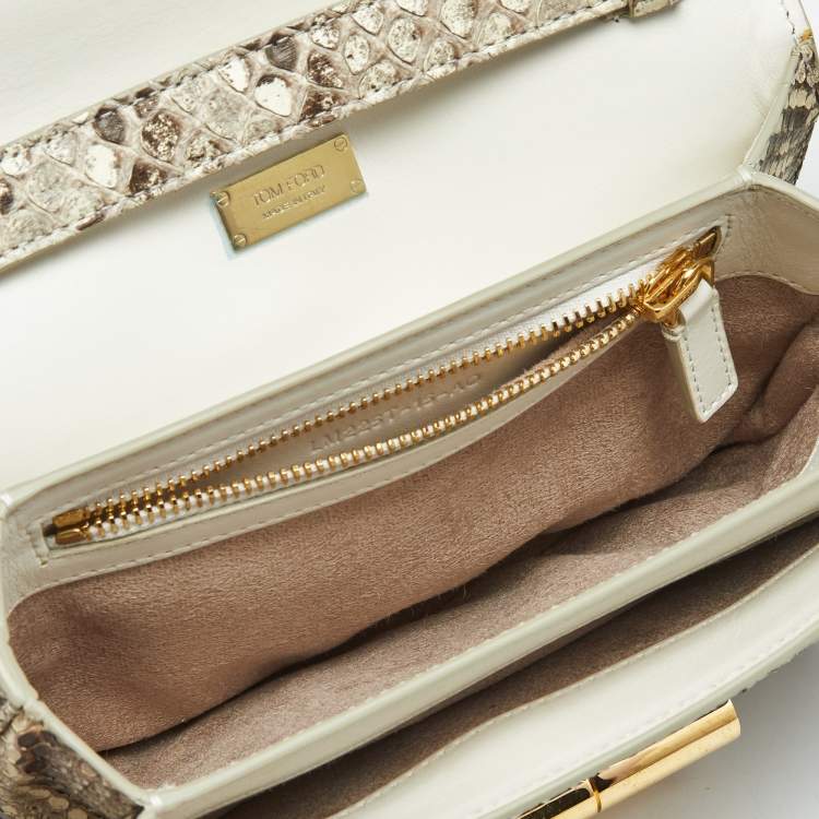 Pre Owned Tom Ford Beige Python Small Natalia Crossbody Bag