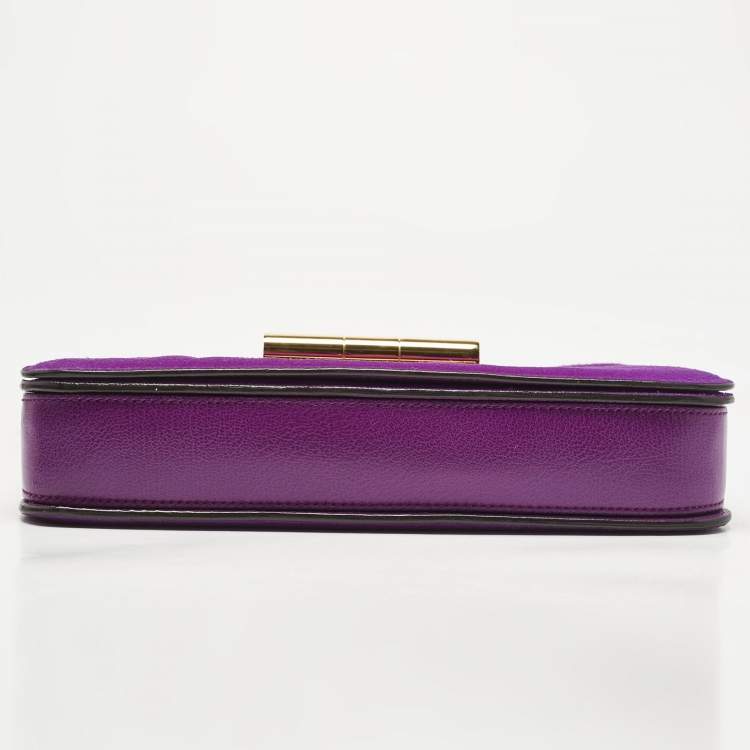 Pre Owned Tom Ford Fuchsia Leather and Suede Large Natalia Shoulder Bag