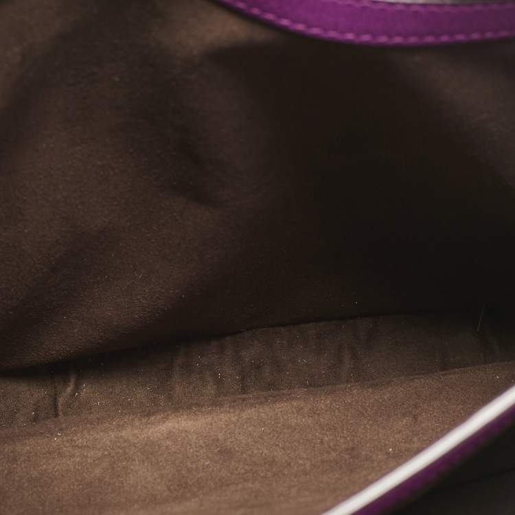 Pre Owned Tom Ford Fuchsia Leather and Suede Large Natalia Shoulder Bag