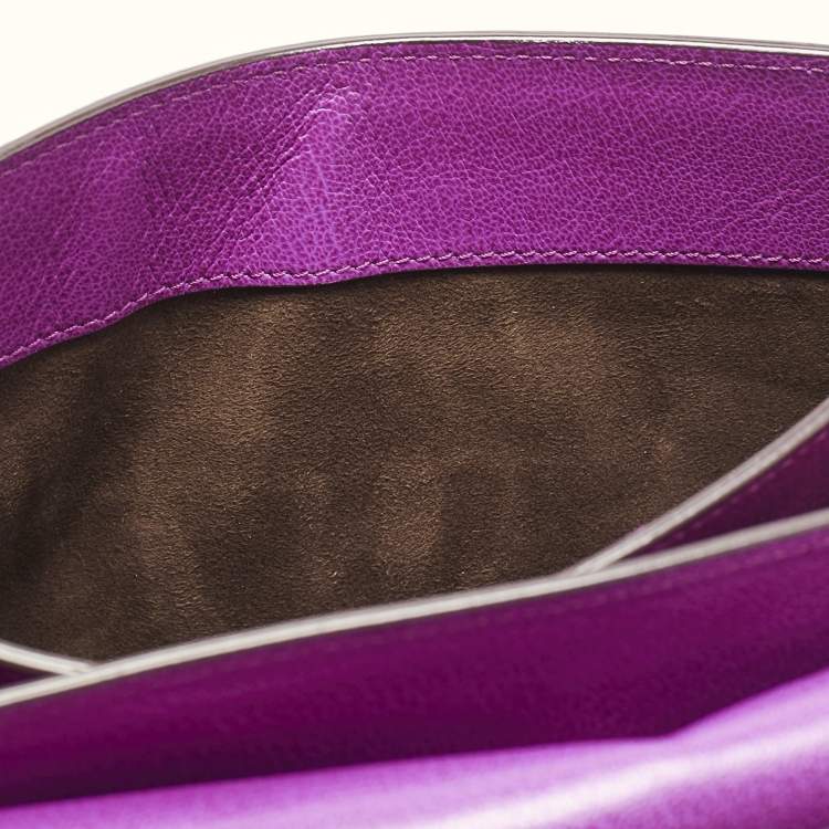 Pre Owned Tom Ford Fuchsia Leather and Suede Large Natalia Shoulder Bag