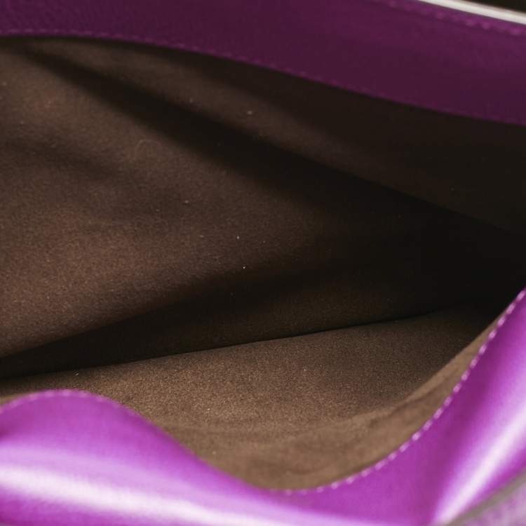 Pre Owned Tom Ford Fuchsia Leather and Suede Large Natalia Shoulder Bag