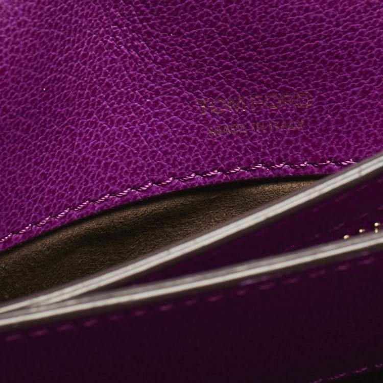Pre Owned Tom Ford Fuchsia Leather and Suede Large Natalia Shoulder Bag
