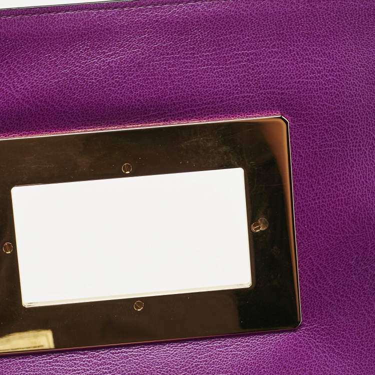 Pre Owned Tom Ford Fuchsia Leather and Suede Large Natalia Shoulder Bag