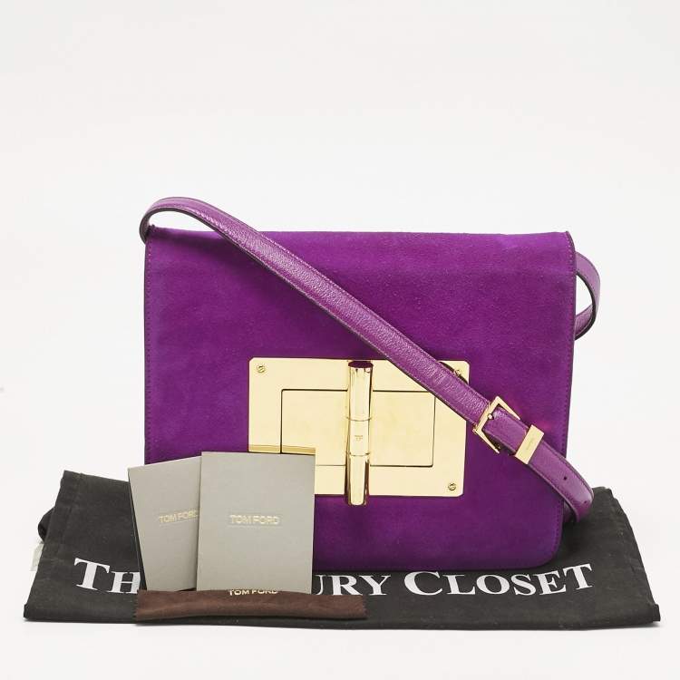 Pre Owned Tom Ford Fuchsia Leather and Suede Large Natalia Shoulder Bag