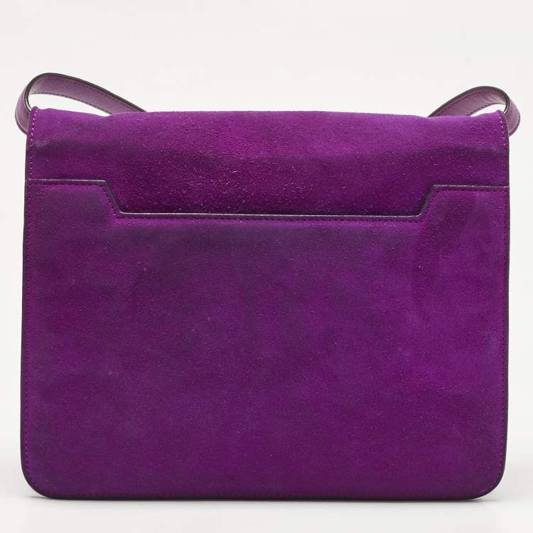 Pre Owned Tom Ford Fuchsia Leather and Suede Large Natalia Shoulder Bag